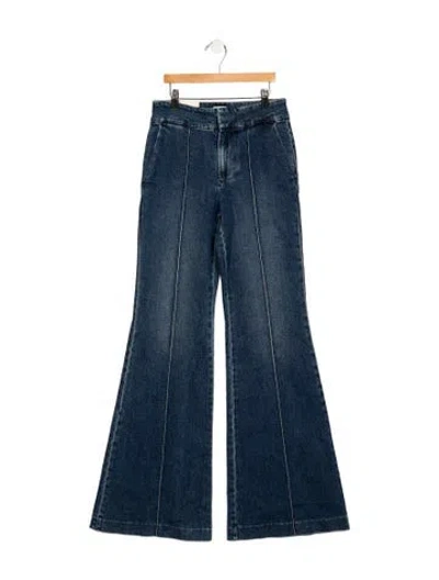 Pre-owned Alice And Olivia High-rise Wide Leg Jeans W/ Tags In Blue