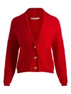 Alice And Olivia Holden Foldback Cardigan In Red