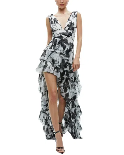 Alice And Olivia Holly Maxi Dress In Beige