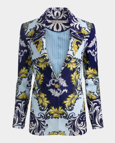 Alice And Olivia Hope Clean Fitted Blazer In Multi
