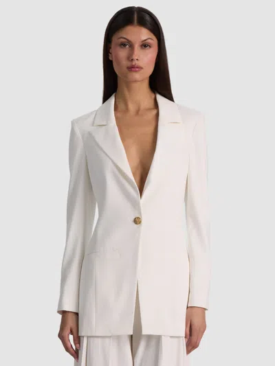 Alice And Olivia Hope Fitted Blazer In White