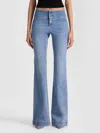 Alice And Olivia Bodie Low-rise Bootcut Jean In Blue