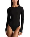 Alice And Olivia Hottie Long Sleeve Bodysuit In Black
