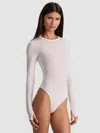 Alice And Olivia Hottie Long Sleeve Bodysuit In White