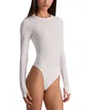 Alice And Olivia Hottie Long Sleeve Bodysuit In White