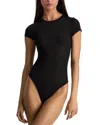 Alice And Olivia Hottie Short Sleeve Bodysuit In Black