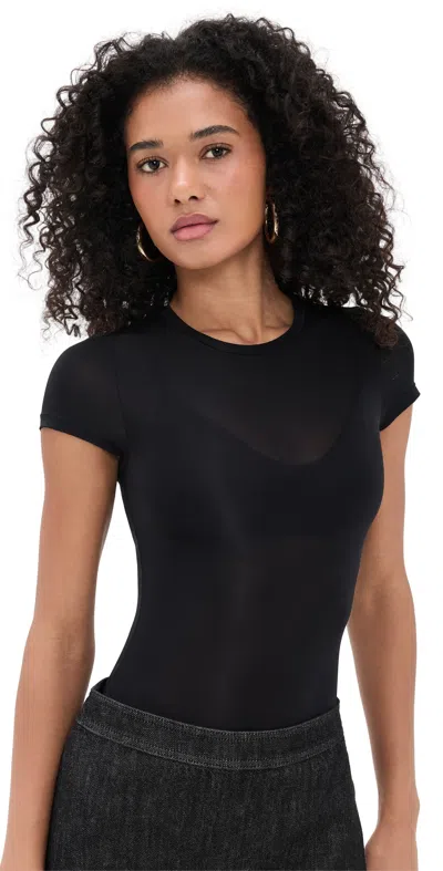 ALICE AND OLIVIA HOTTIE SHORT SLEEVE BODYSUIT BLACK
