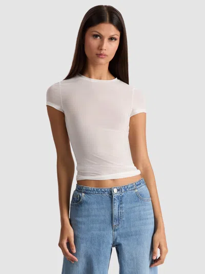 Alice And Olivia Hottie Shrunken Baby Tee In White