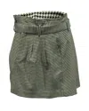 Alice And Olivia Alice & Olivia Houndstooth Belted Mini Skirt In Black/white Viscose In Black
