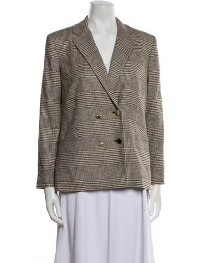 Pre-owned Alice And Olivia Houndstooth Print Blazer In Neutral