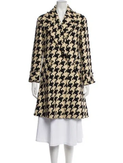 Pre-owned Alice And Olivia Houndstooth Print Coat