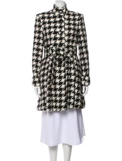 Pre-owned Alice And Olivia Houndstooth Print Coat