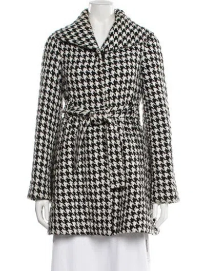 Pre-owned Alice And Olivia Houndstooth Print Coat In Multi
