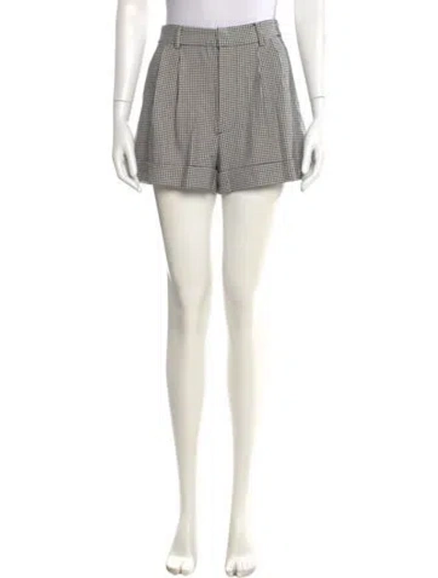 Pre-owned Alice And Olivia Houndstooth Print Mini Shorts In Blue
