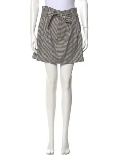 Pre-owned Alice And Olivia Houndstooth Print Mini Skirt In Multi