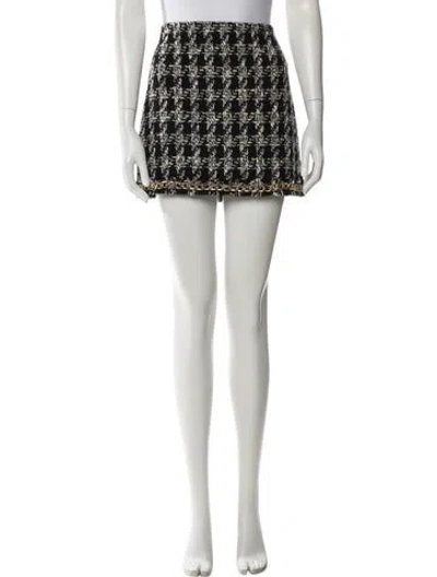 Pre-owned Alice And Olivia Houndstooth Print Mini Skirt In Multi