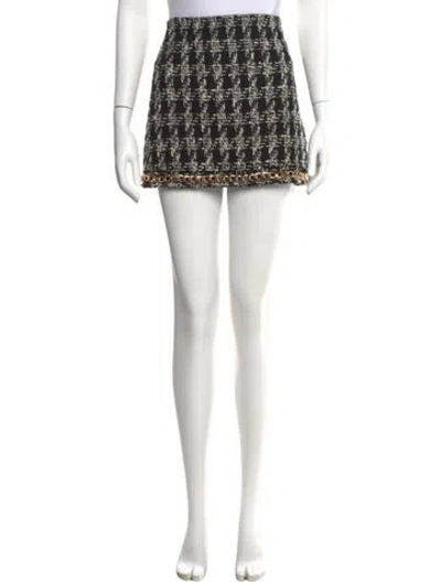 Pre-owned Alice And Olivia Houndstooth Print Mini Skirt In Multi