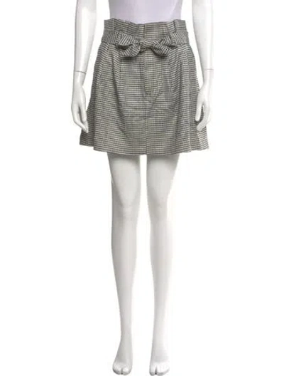 Pre-owned Alice And Olivia Houndstooth Print Mini Skirt In Multi