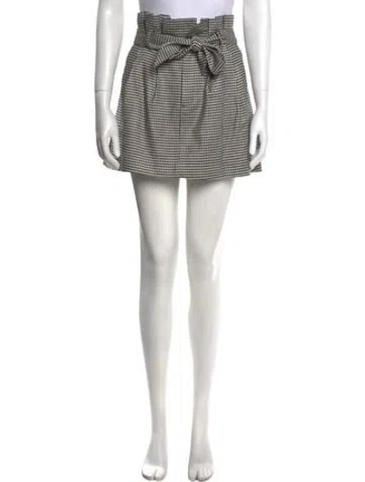 Pre-owned Alice And Olivia Houndstooth Print Mini Skirt In Multi