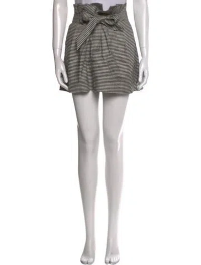 Pre-owned Alice And Olivia Houndstooth Print Mini Skirt In Multi