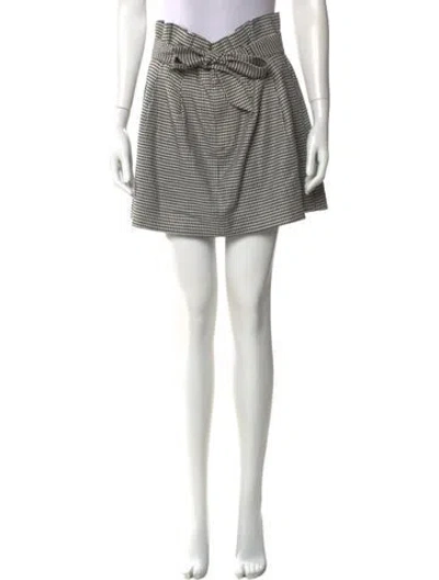 Pre-owned Alice And Olivia Houndstooth Print Mini Skirt In Multi