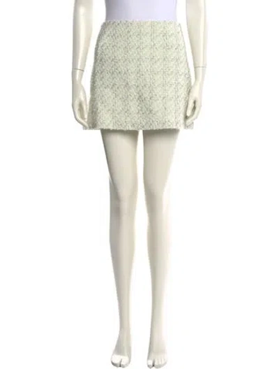 Pre-owned Alice And Olivia Houndstooth Print Mini Skirt In Neutral