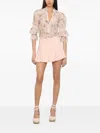 Alice And Olivia Ilan Cotton Blend Blouse In Meadow In Pink