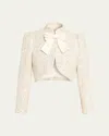 Alice And Olivia Ilaria Embellished Cropped Jacket In White