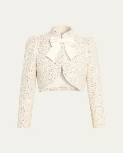 ALICE AND OLIVIA ILARIA EMBELLISHED CROPPED JACKET