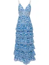 Alice And Olivia Imogene Tiered Maxi Dress In White