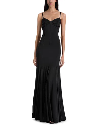 Alice And Olivia Irina Godet Maxi Dress In Black