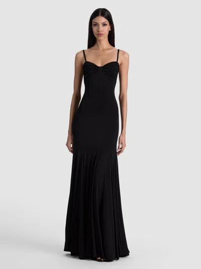 Alice And Olivia Irina Twist Front Maxi Dress In Black