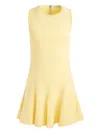 Alice And Olivia Isa Sleeveless Seamed Flare Mini Dress In Yellow