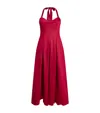 Alice And Olivia Isabelle Flared Midi Dress In Burgundy