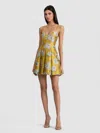 Alice And Olivia Isabelle Mini Dress In Gold