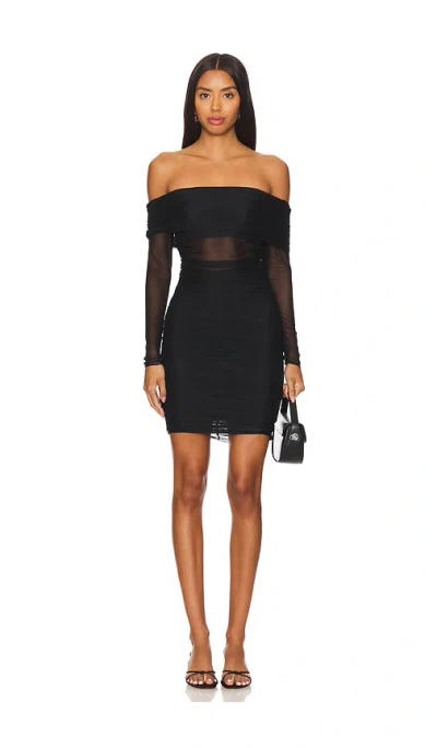 Alice And Olivia Isadola Folded Mini Dress In Black