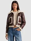 Alice And Olivia Isaiah Faux Shearling Aviator Jacket In Brown