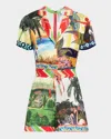 Alice And Olivia Island Dreams Leighton Pajama Romper In Multi