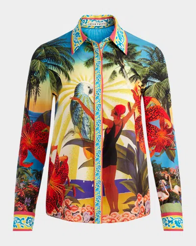Alice And Olivia Island Dreams Willa Placket Top