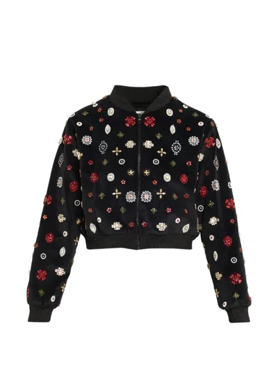 Alice And Olivia Jackie Bomber Jacket In Black
