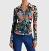 Alice And Olivia Jade Button Down Top In Open Road In Multi