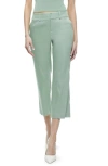 ALICE AND OLIVIA JANIS LINEN BLEND CROP FLARE PANTS