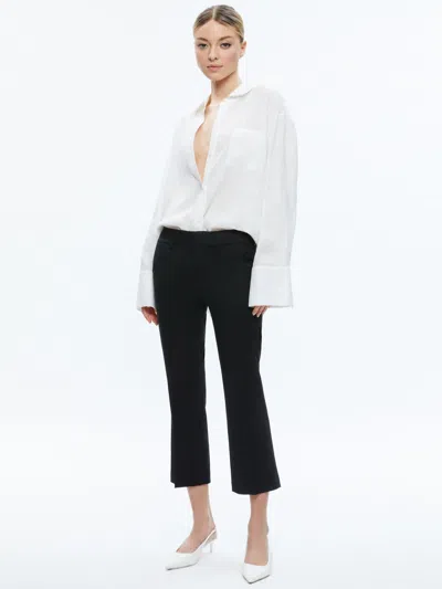 Alice And Olivia Janis Low Rise Cropped Flare Pant In Black