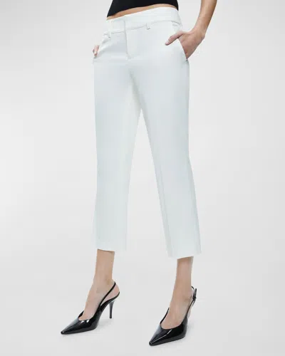 Alice And Olivia Janis Low-rise Cropped Flare Pants In Off White