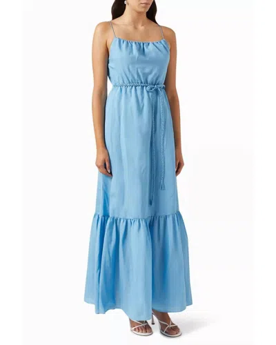Alice And Olivia Jayda Tie-waist Tiered Dress In Blue