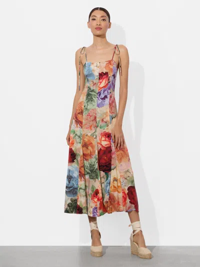 Alice And Olivia Jeanette Paneled Midi Dress
