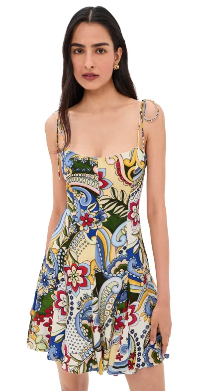 Alice And Olivia Jeanette Paneled Mini Dress Heat Wave In Multi