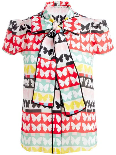 Alice And Olivia Jeannie Blouse In Pink
