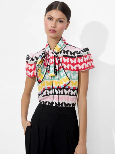 Alice And Olivia Jeannie Button Down In Multicoloured 1
