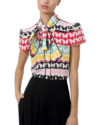 Alice And Olivia Jeannie Button Down In Multicoloured 1